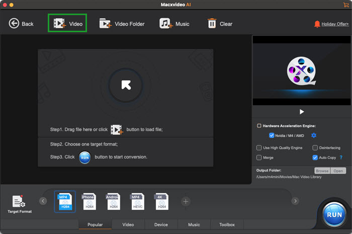 Add Video into Macxvideo AI