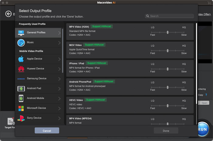 Output Profiles