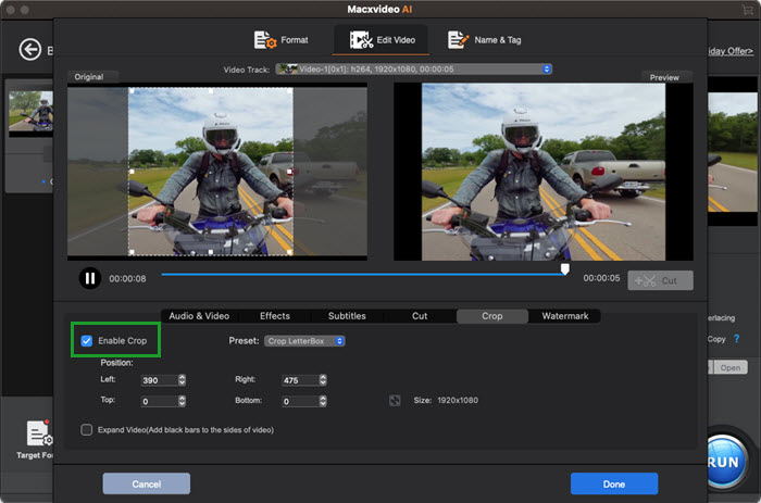 Crop Video with Macxvideo AI