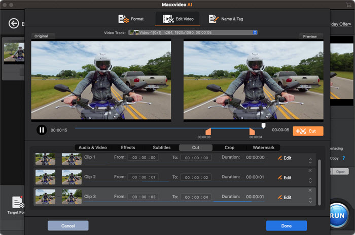 Add Videos for Cutting