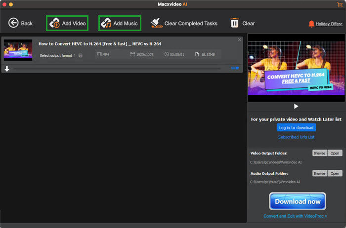 start Macxvideo AI to download video/music