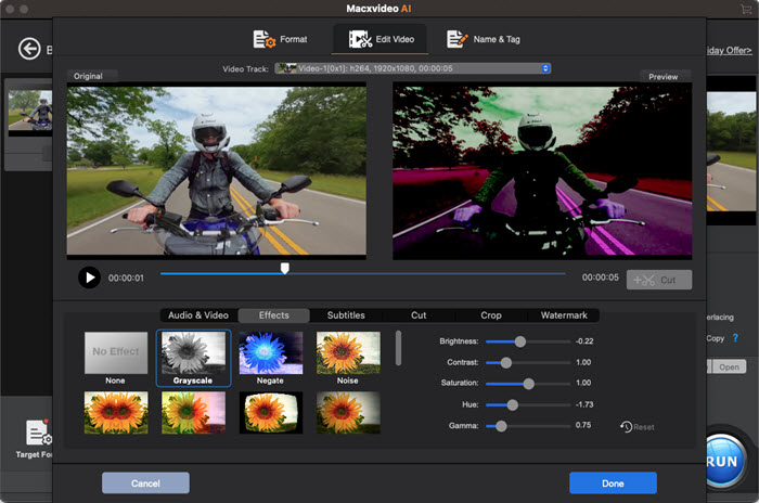 Macxvideo AI Choose and Set Effect