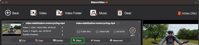 Macxvideo AI Add Effect - 1