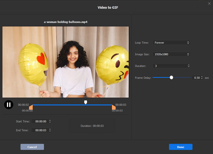 Macxvideo AI Convert Video to GIF
