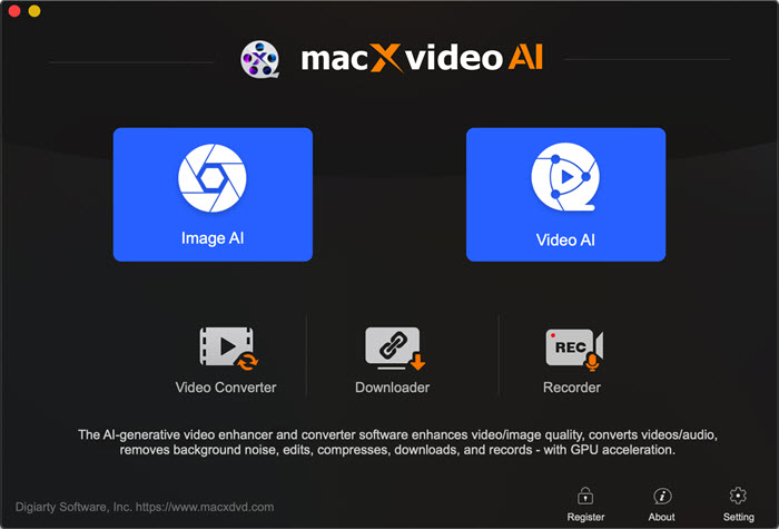 main ui of Macxvideo AI