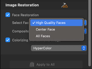 restore face with 3 modes