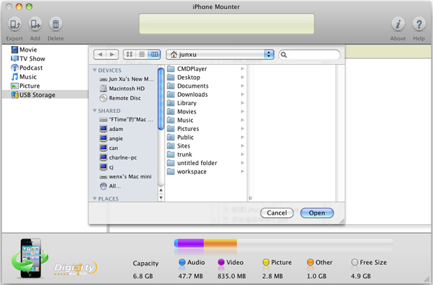 MacX iPhone Mounter Screenshot