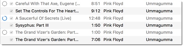 iTunes songs grayed out