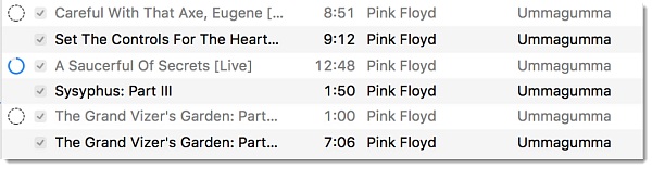 iTunes songs grayed out