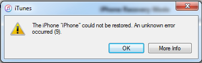 itunes error 9