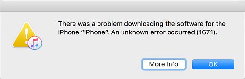 iTunes error 1671 & fix