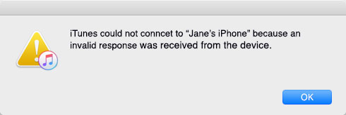 iTunes Invalid Response error