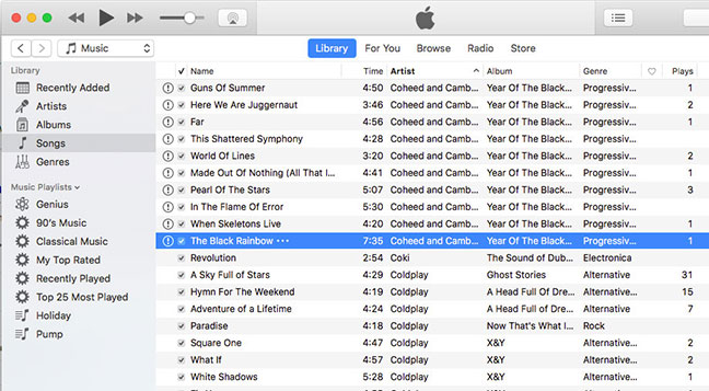 restore iTunes library from previous library