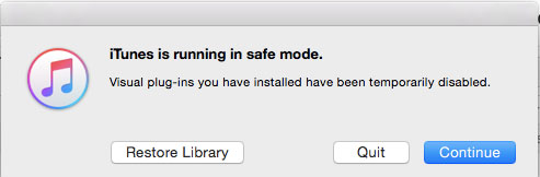 open itunes in safe mode