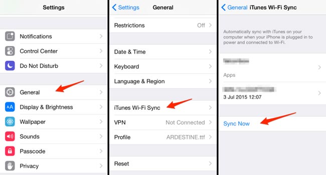 Manually sync iphone with iTunes over wifi