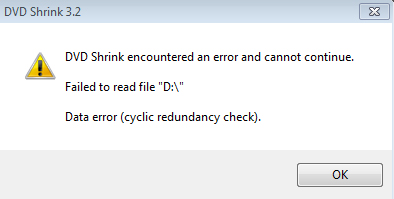 DVD Shrink CRC error