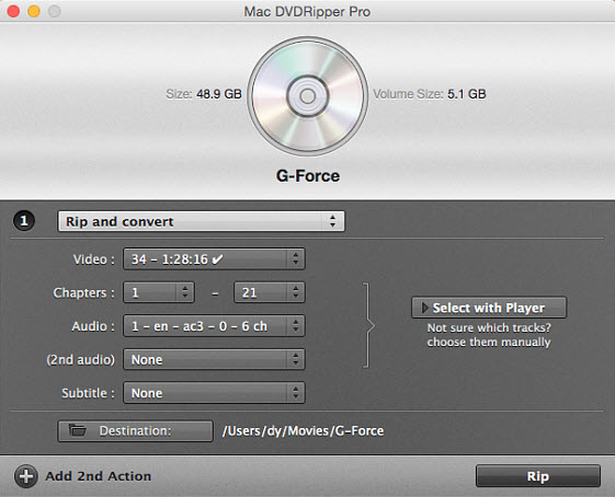 Mac DVDRipper Pro interface
