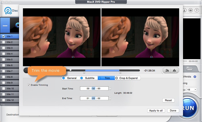 trim DVD with macx dvd ripper pro