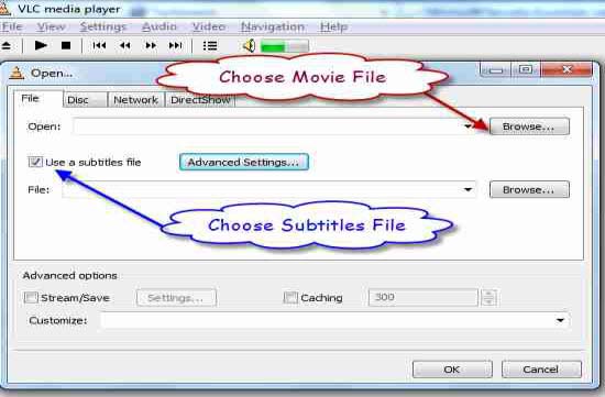 add subtitles to video with VLC