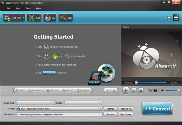 Aiseesoft free MXF converter Mac
