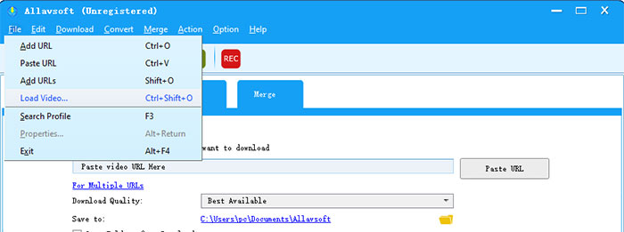 Import VOB file