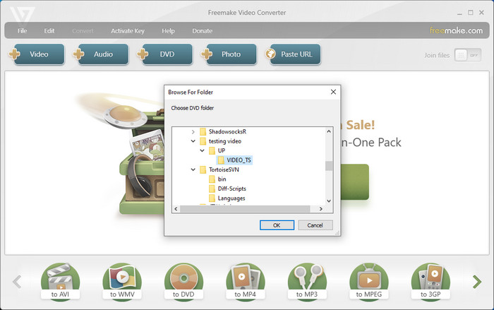 Convert Video_TS to MP4 with Freemake