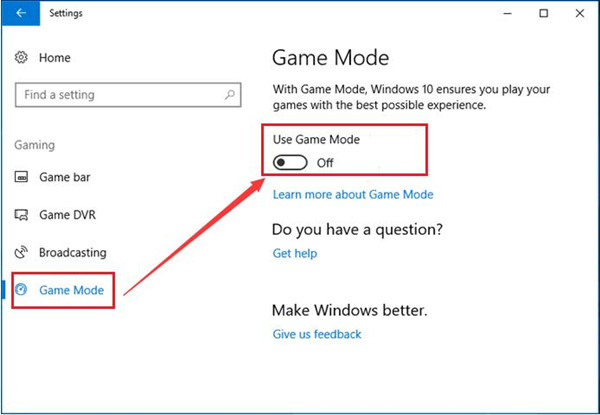 Use Game Mode