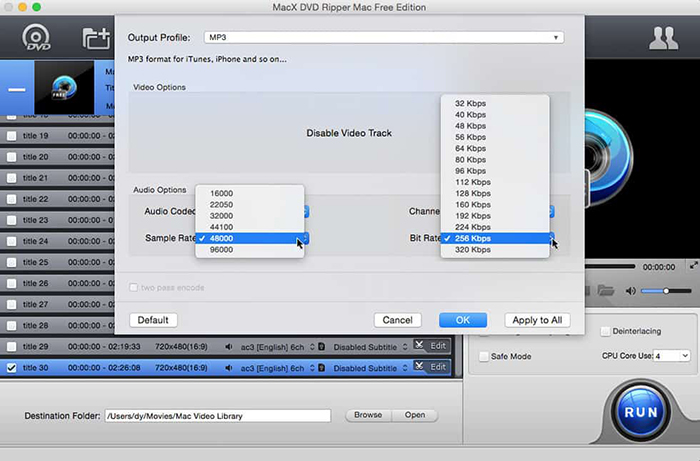 Adjust audio settings