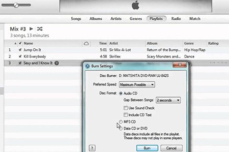 Burn DVD on Mac with iTunes