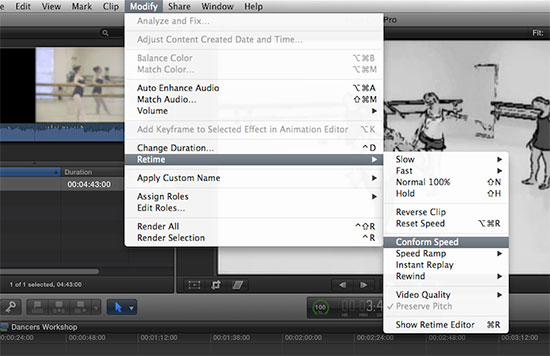 convert 30p clip to 24p with FCP