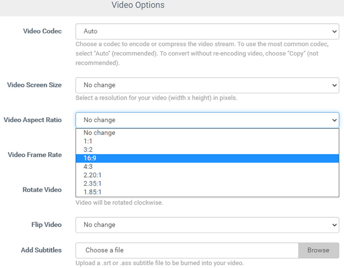 Adjust WMV parameters before conversion