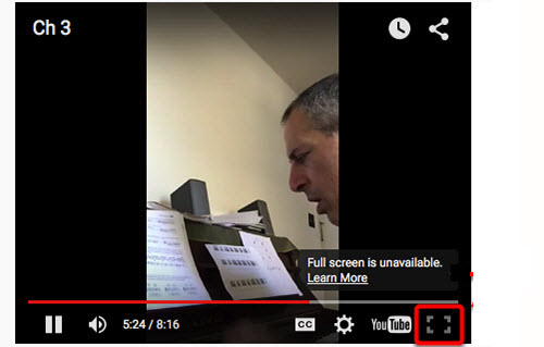 YouTube full screen not working