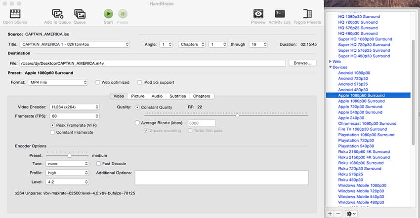 Handbrake Convert AVI to MP4 Mac