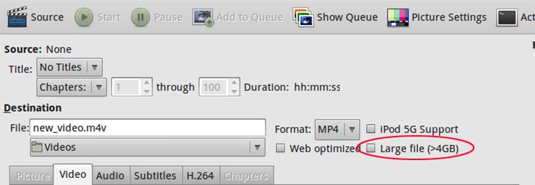 Handbrake 4GB Problem