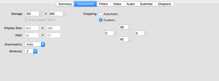 resize DVD video in Handbrake