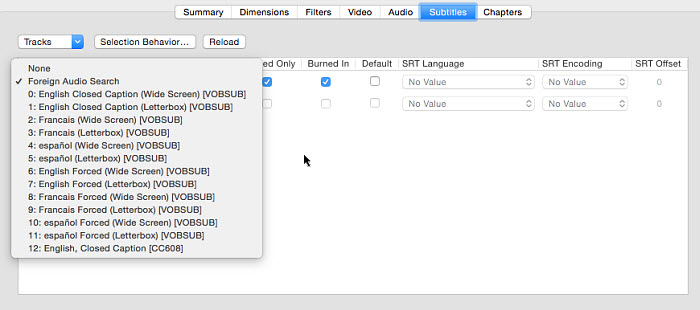 Adjust Handbrake DVD subtitles