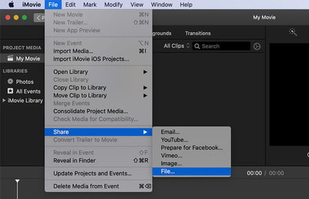 Convert MOV to MP4 with iMovie