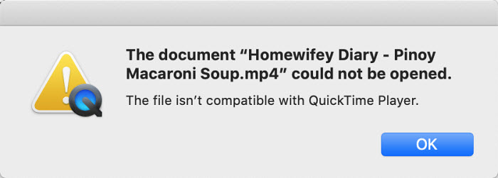 imovie project export not compatible with quicktime