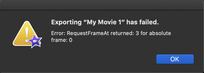 iMovie not saving full movie