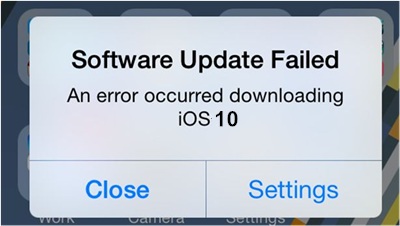 Upgrade to iOS 10 Failed Downloading Software