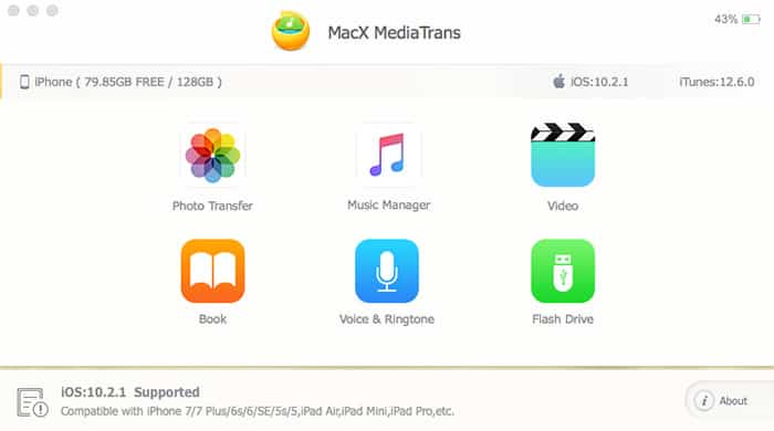 iPhone backup with MacX MediaTrans