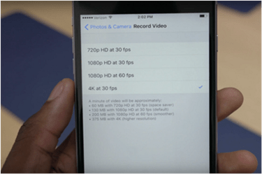 Record 4K videos at 30fps on iPhone 6S/Plus