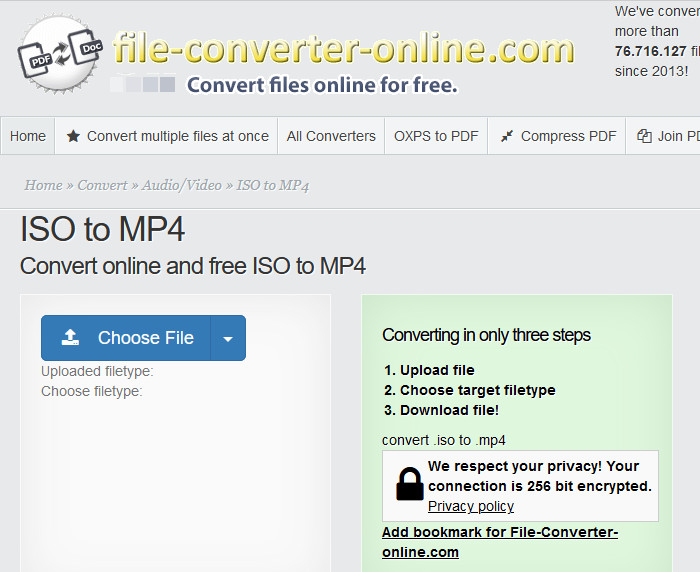 Convert ISO to MP4 online