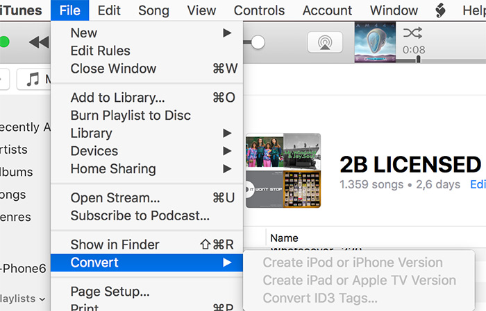 Convert QuickTime to mp4 free with iTunes
