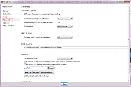error loading handbrake windows 10