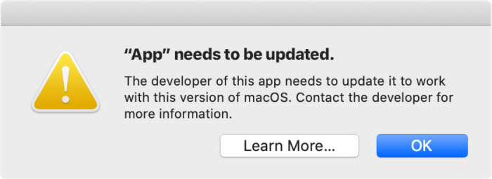 32-bit app error on macOS