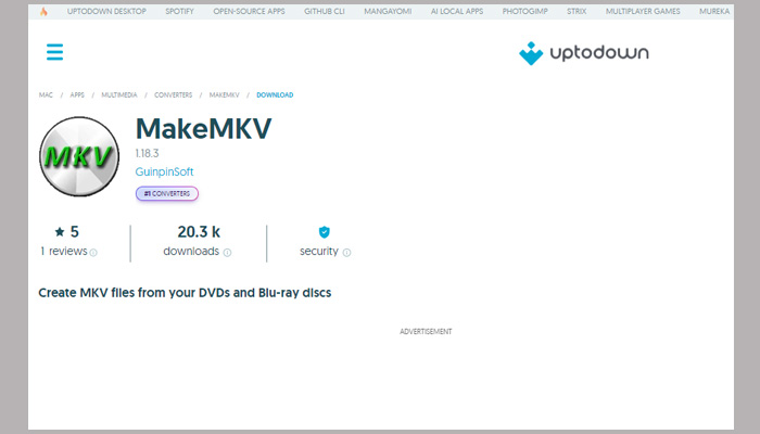 MakeMKV Mac Download Uptodown