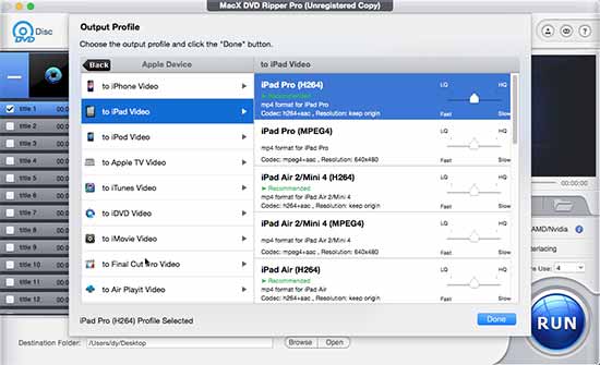 Convert DVD to iPad Pro Video Format