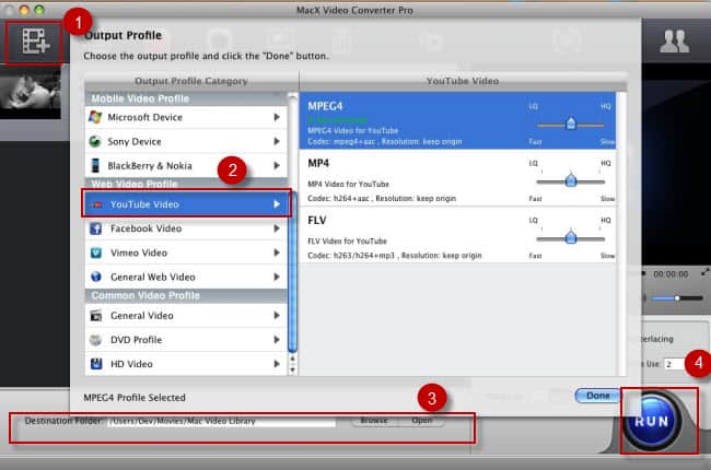 Convert QuickTime mov to YouTube