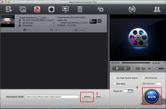 Start Converting MP4 to WMV Mac